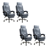 Modern High-Back Linen Swivel Ergonomic Office Chair Image - 32