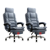 Modern High-Back Linen Swivel Ergonomic Office Chair Image - 4