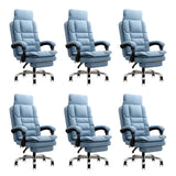 Modern High-Back Linen Swivel Ergonomic Office Chair Image - 43