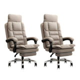 Modern High-Back Linen Swivel Ergonomic Office Chair Image - 46