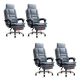 Modern High-Back Linen Swivel Ergonomic Office Chair Image - 5