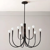 Modern Hook Gold Classic Dining Room  8-Bulb Chandelier Image - 10