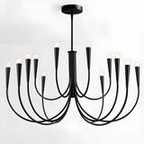 Modern Hook Gold Classic Dining Room  8-Bulb Chandelier Image - 11