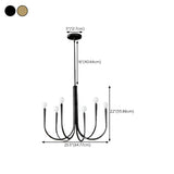 Modern Hook Gold Classic Dining Room  8-Bulb Chandelier #size