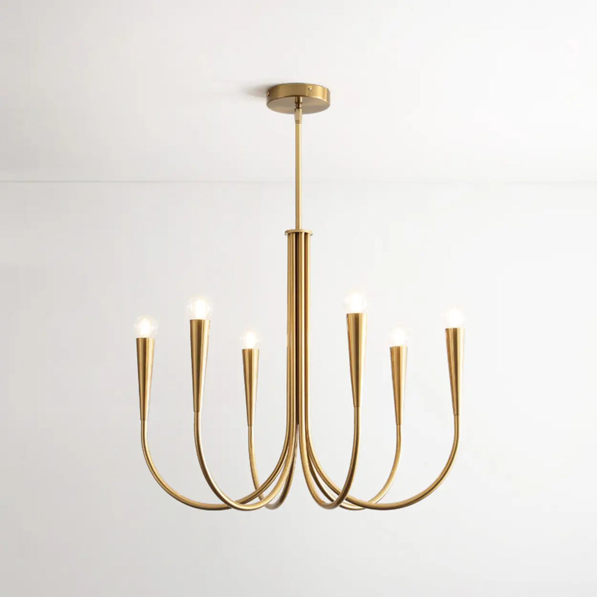 Modern Hook Gold Classic Dining Room  8-Bulb Chandelier Image - 4