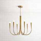 Modern Hook Gold Classic Dining Room  8-Bulb Chandelier Image - 4