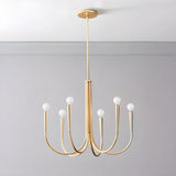 Modern Hook Gold Classic Dining Room  8-Bulb Chandelier Image - 6