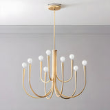 Modern Hook Gold Classic Dining Room  8-Bulb Chandelier Image - 7