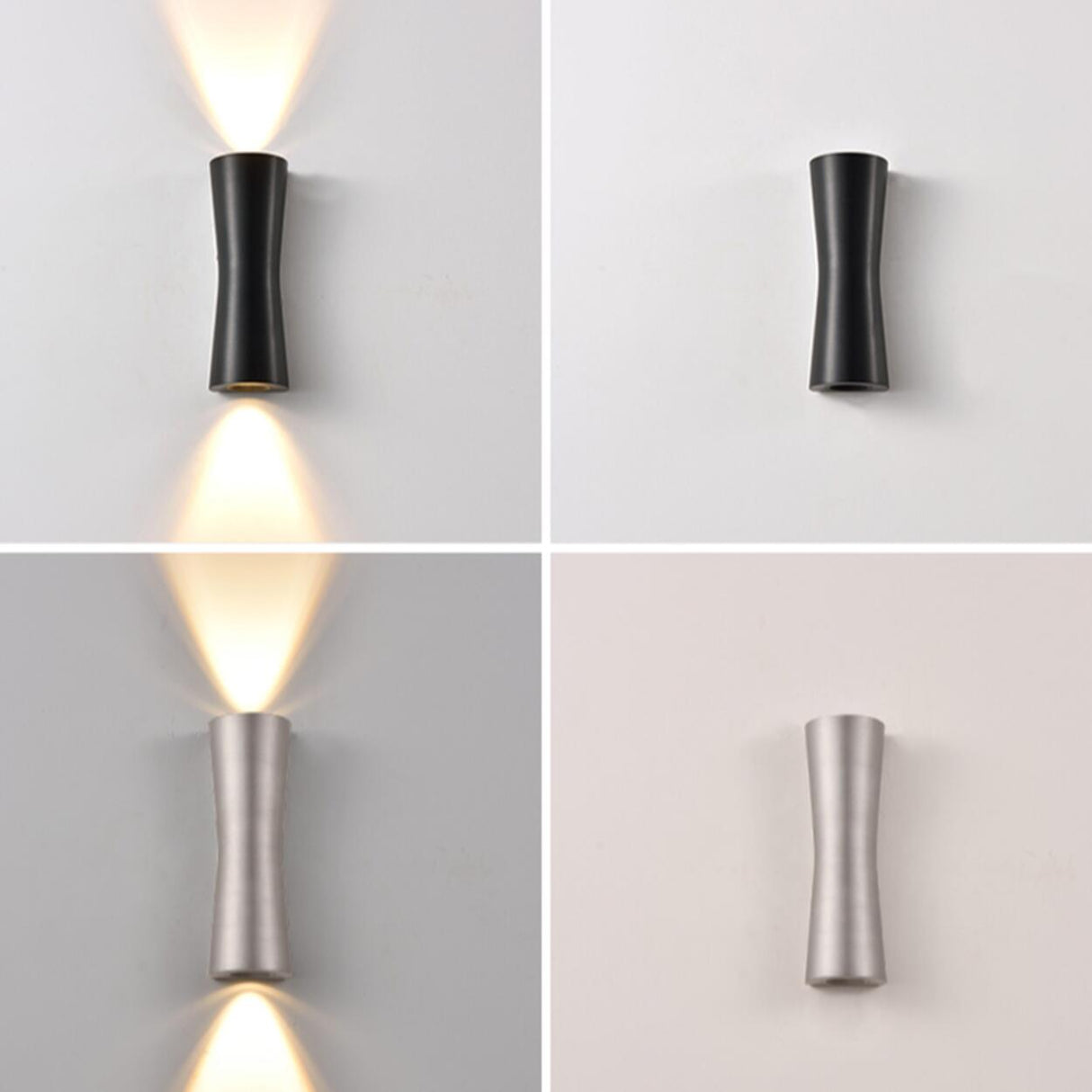 Modern Hourglass Design Up Down LED Wall Sconce Image - 13