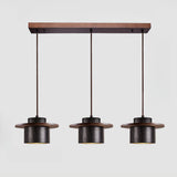 Modern Industrial Black Stone Cylinder Pendant Light Image - 7