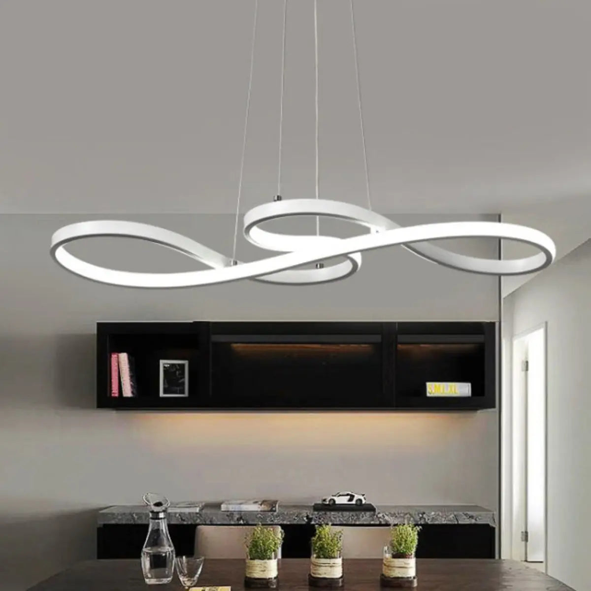 Artistic Infinity Loop Pendant Light Kitchen Island Image - 1