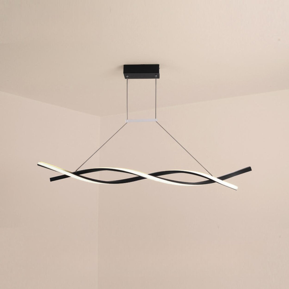 Modern Intertwined Design Wave Island Pendant Light Image - 3