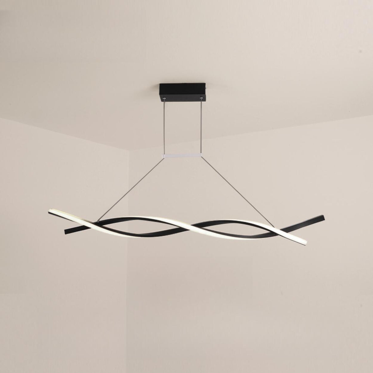 Modern Intertwined Design Wave Island Pendant Light Image - 9