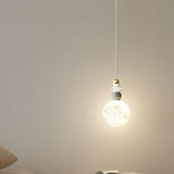 Modern Kids Astronaut Moon Pendant Lights Adjustable Cord Image - 4