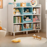 Modern Kids Closed Back Toy Organizer Wide Bookcase Image - 13