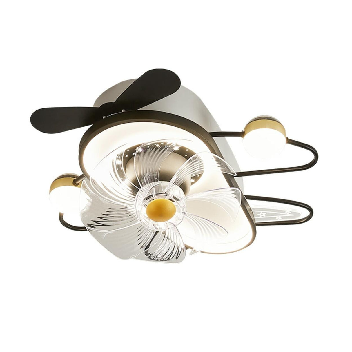 Modern Kids Room Airplane Ceiling Fan with LED Light Image - 5