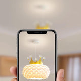 Modern Kids Room Crown Drum Petal Clear Pendant Light Image - 10