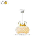 Modern Kids Room Crown Drum Petal Clear Pendant Light #size