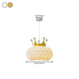 Modern Kids Room Crown Drum Petal Clear Pendant Light Image - 15