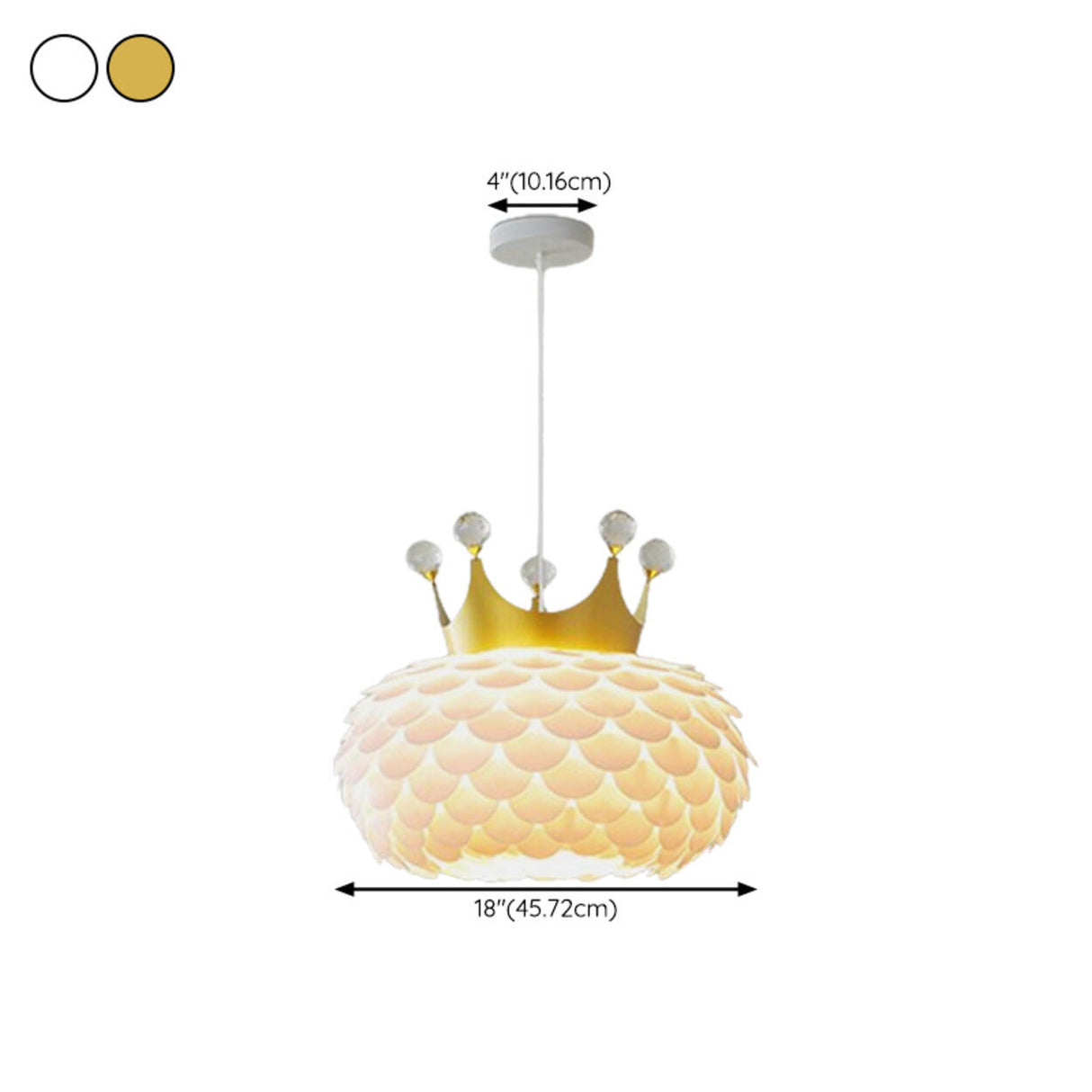 Modern Kids Room Crown Drum Petal Clear Pendant Light Image - 16