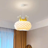 Modern Kids Room Crown Drum Petal Clear Pendant Light Image - 6