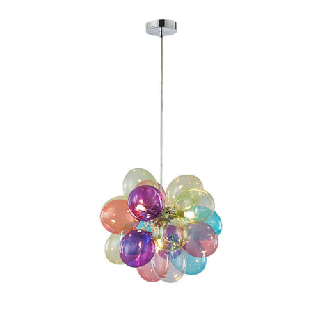 Modern Kids Room Iridescent Bubble Colorful Glass Chandelier Image - 2