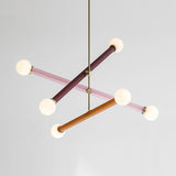 Modern Kids Room Multi Color Cast Iron Tube Chandelier Image - 3