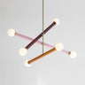 Modern Kids Room Multi Color Cast Iron Tube Chandelier Image - 3