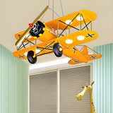 Modern Kids Room Red Airplane Pendant Light Chandelier Image - 4