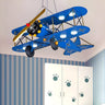 Modern Kids Room Red Airplane Pendant Light Chandelier Image - 9