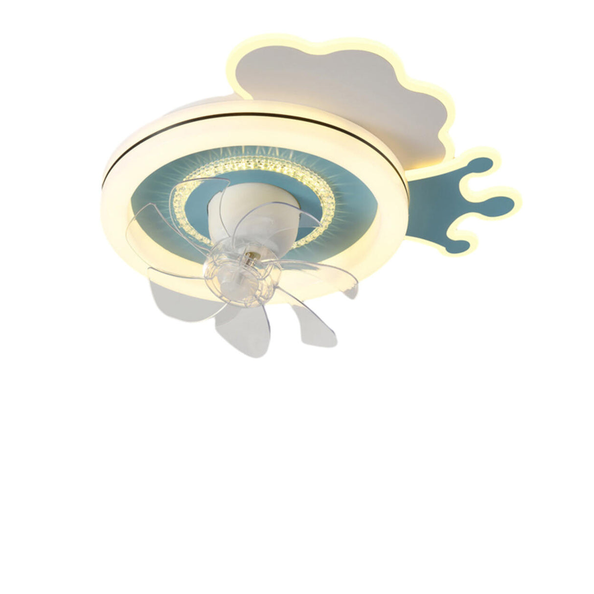 Modern Kids Room Round Ceiling Fan Light with Switch Image - 10