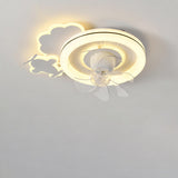 Modern Kids Room Round Ceiling Fan Light with Switch Image - 11