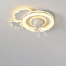 Modern Kids Room Round Ceiling Fan Light with Switch Image - 11