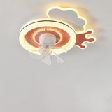 Modern Kids Room Round Ceiling Fan Light with Switch Image - 3