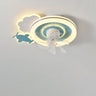 Modern Kids Room Round Ceiling Fan Light with Switch Image - 7