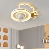 Modern Kids Room Round Ceiling Fan Light with Switch Image - 8