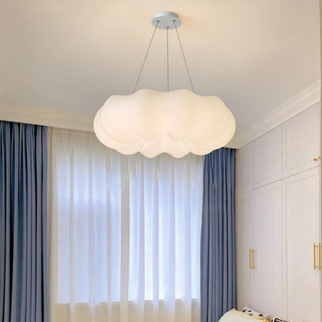 Modern Kids Room White Resin Cloud Pendant Chandelier Image - 1