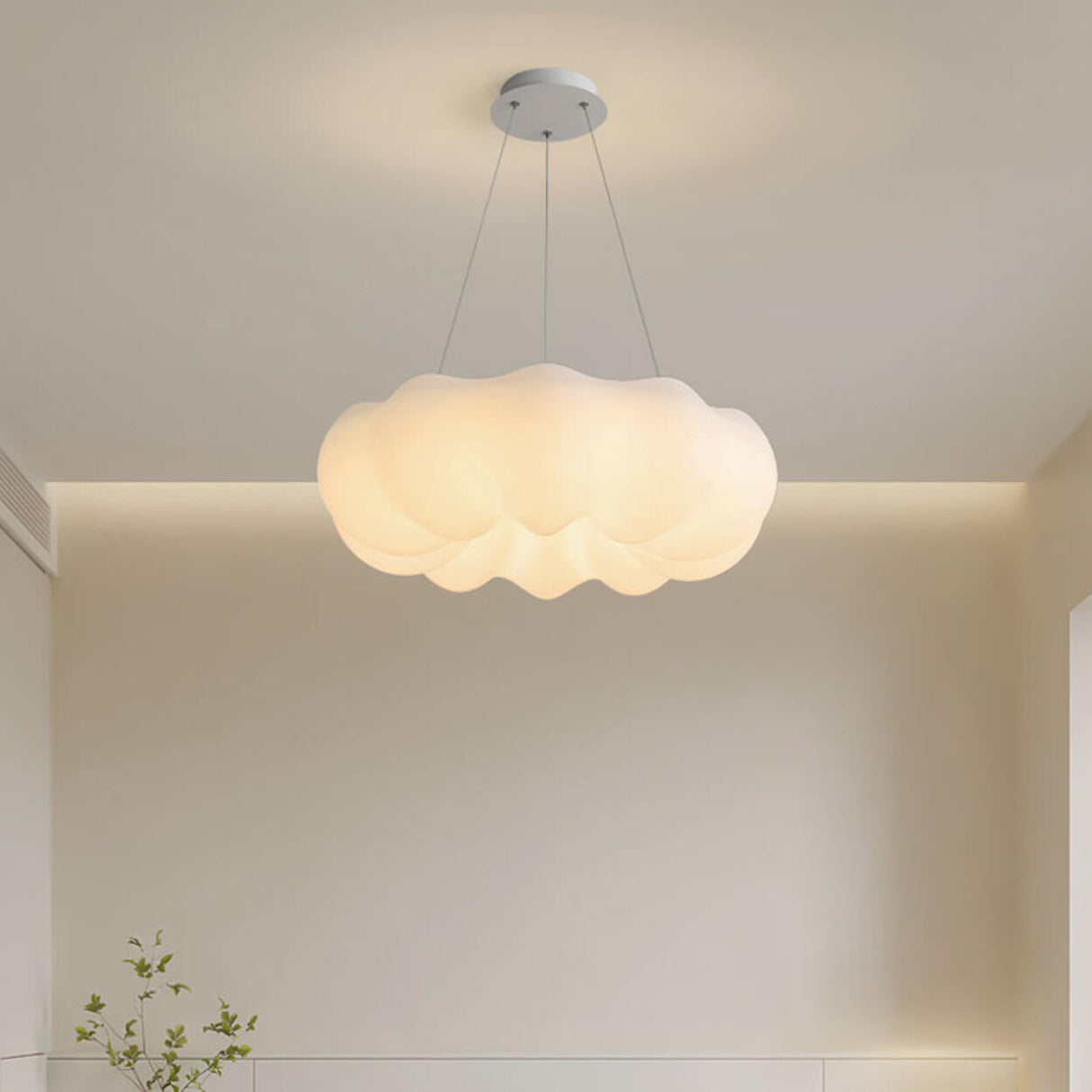 Modern Kids Room White Resin Cloud Pendant Chandelier Image - 2