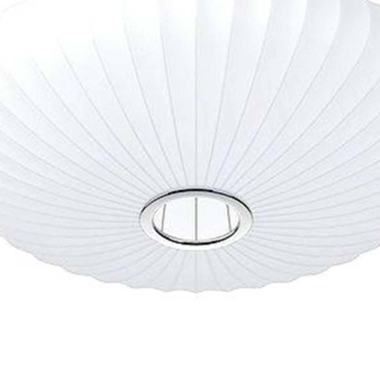 Modern Lantern Oval UFO White Silk Pendant Light Image - 12