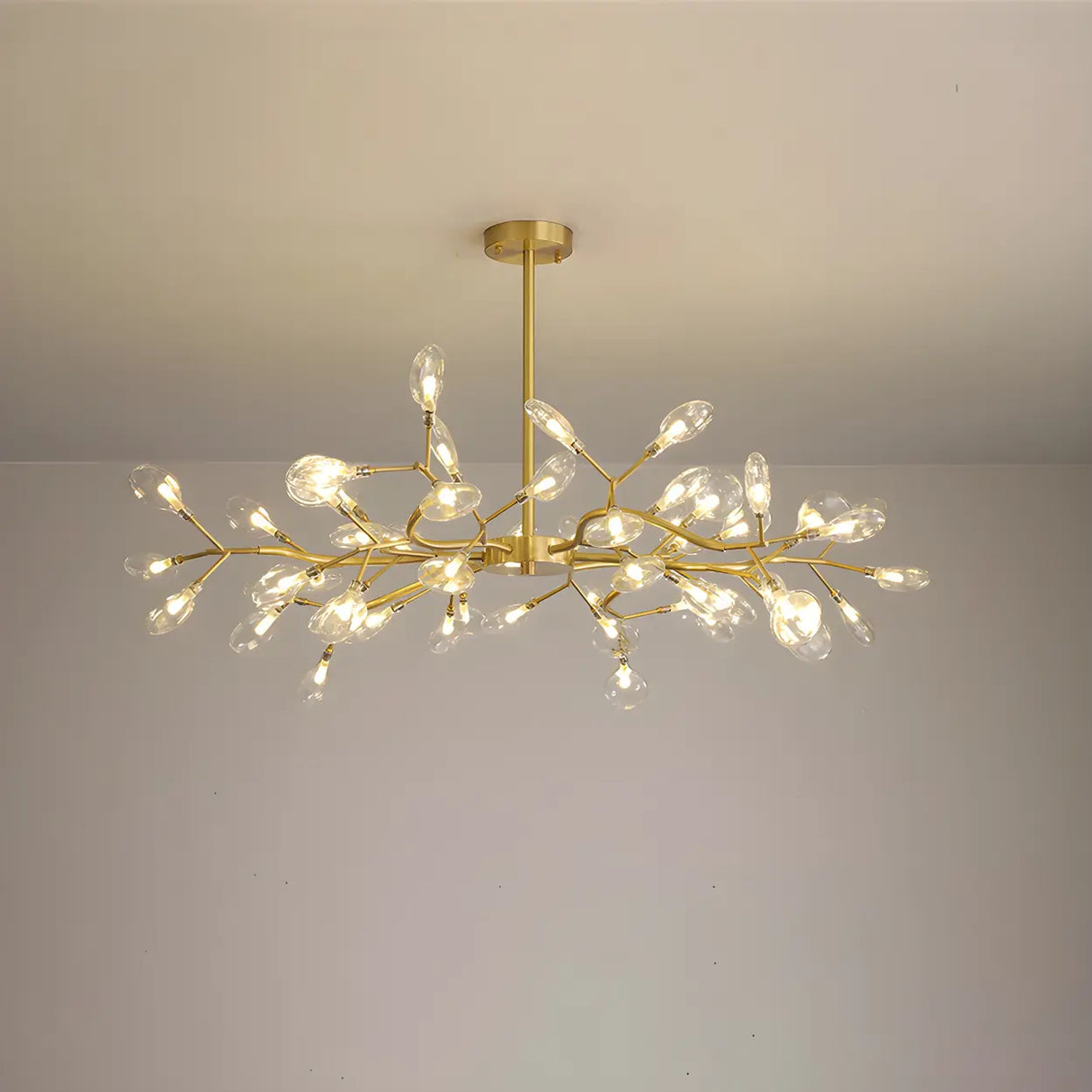 Modern Large Branch Crystal Brass Chandelier Ceiling Light Image - 1