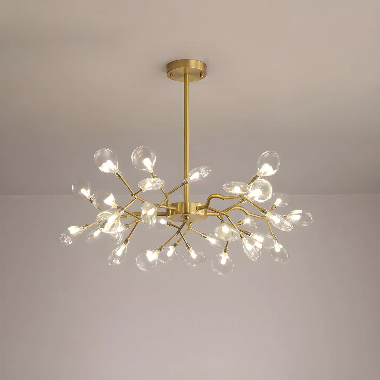 Modern Large Branch Crystal Brass Chandelier Ceiling Light Image - 3