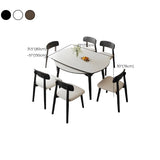 Modern Large Extendable Round Stone Dining Table White Image - 10