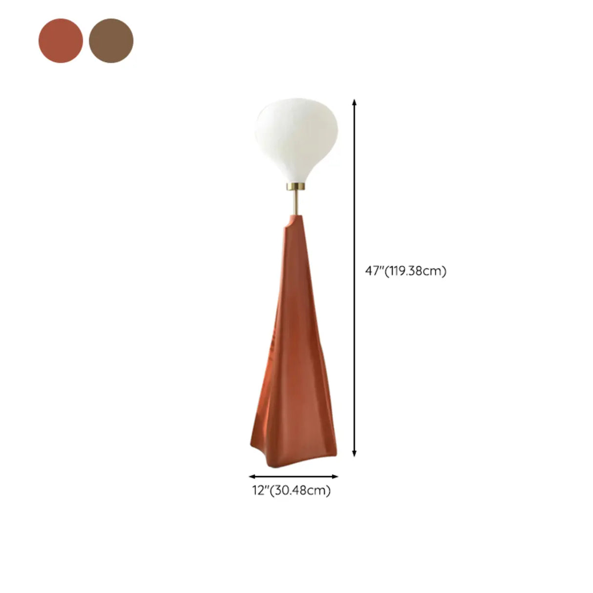 Modern Large Glass Globe Brown Resin LED Floor Lamp 