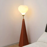 Modern Large Glass Globe Brown Resin LED Floor Lamp Image - 3