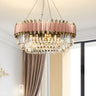 Modern Layered Crystal Prisms Rose Gold Pendant Chandelier Image - 7