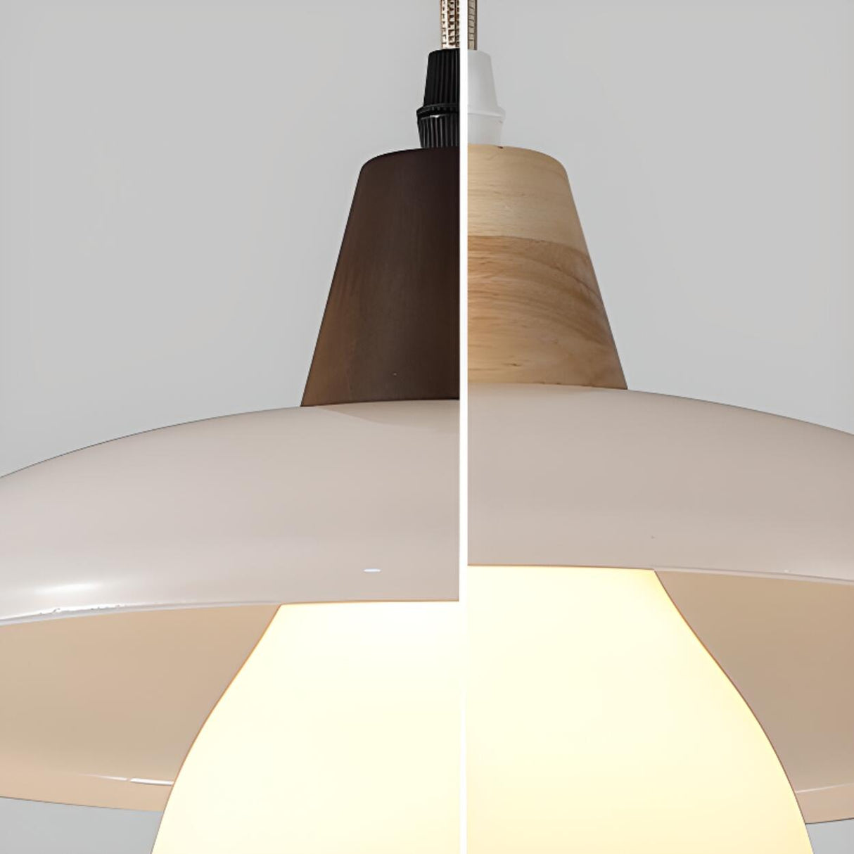 Modern Layered Frosted Glass Dome Pendant Light Image - 10