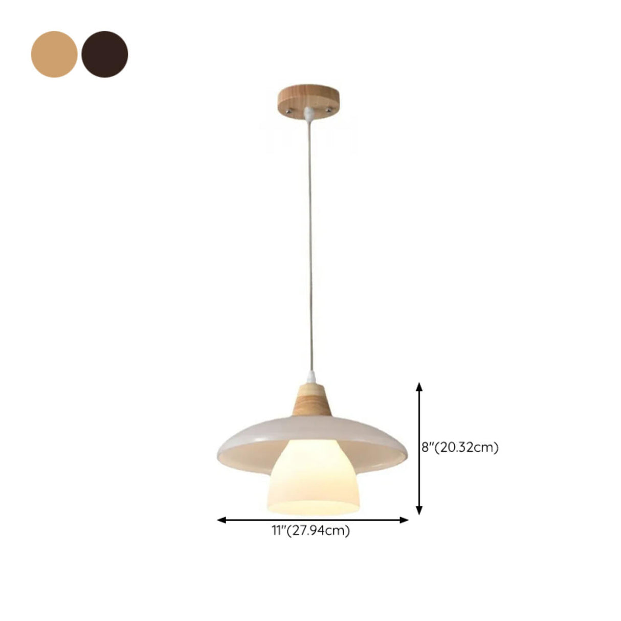 Modern Layered Frosted Glass Dome Pendant Light 