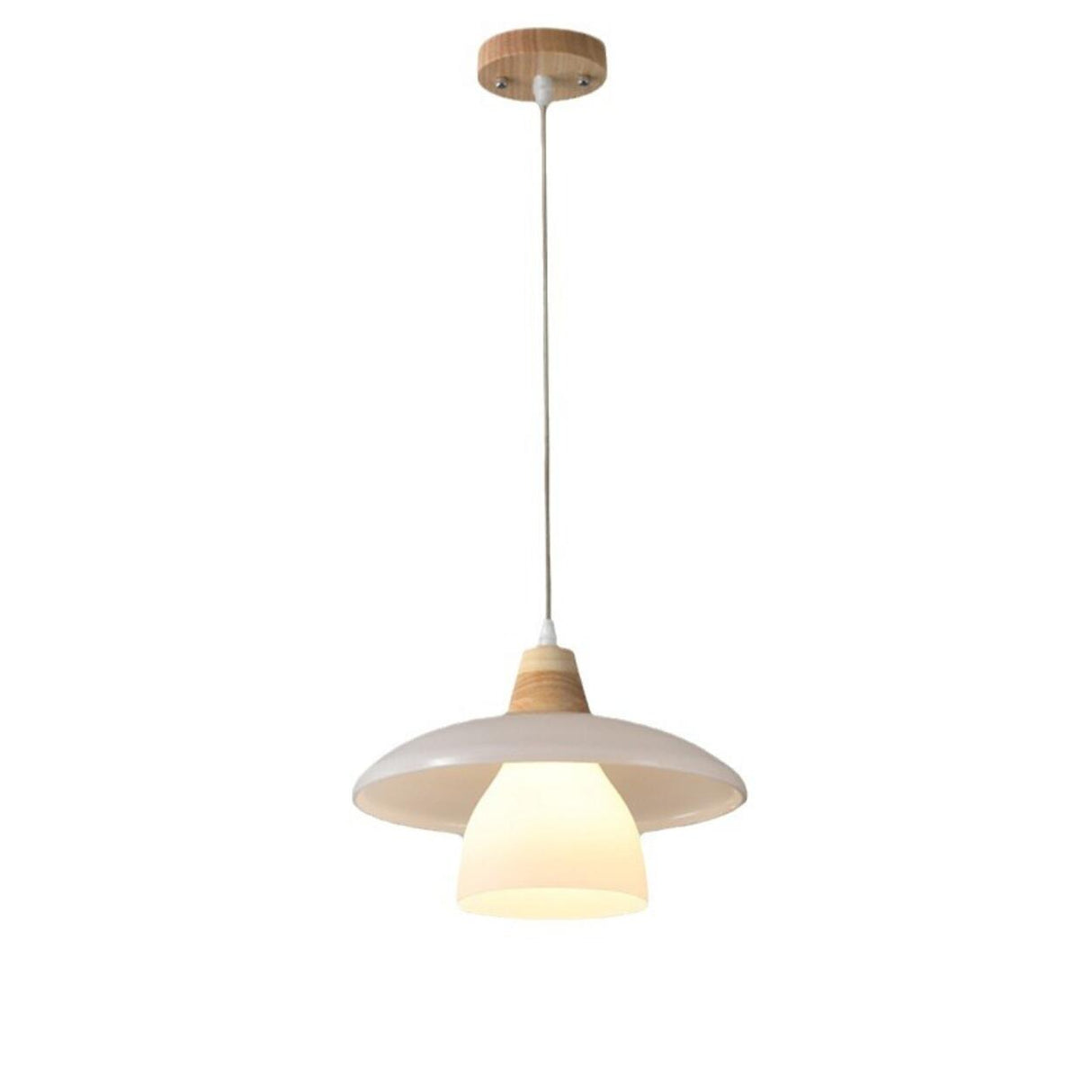 Modern Layered Frosted Glass Dome Pendant Light Image - 5