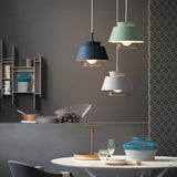 Modern Layered Multi-Color Metal Geometric Pendant Light Set Image - 4