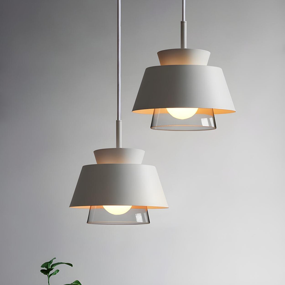 Modern Layered Multi-Color Metal Geometric Pendant Light Set Image - 8